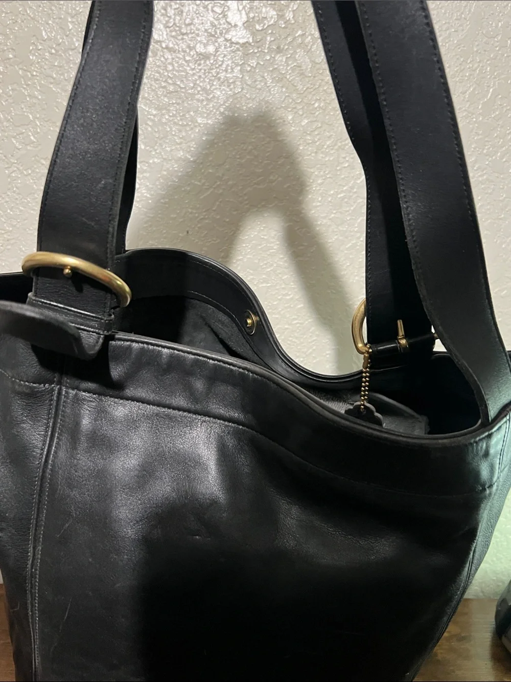 Rare Coach Black Leather Hobo Bag
